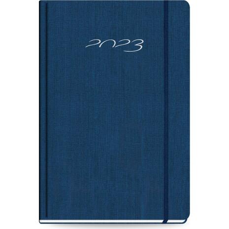 Ημερολόγιο ημερήσιο The Writing Fields Silk 510 17x24cm 2023 με λάστιχο με ημιεύκαμπτο εξώφυλλο με υφασμάτινη υφή μπλε